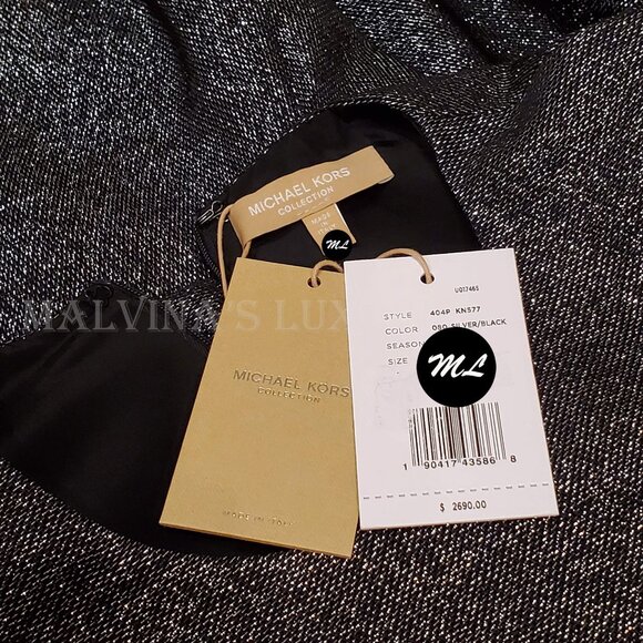 MICHAEL KORS COLLECTION DRESS WOOL LONG SLEEVE CASCADE ASYMMETRIC sz US 6 - Picture 8 of 8